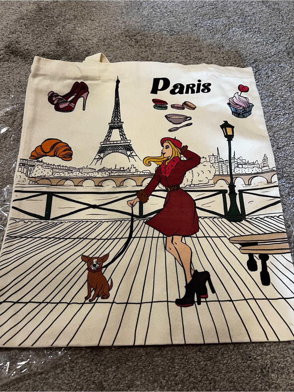 Paris Scene Canvas Tote Bag (from Paris!)